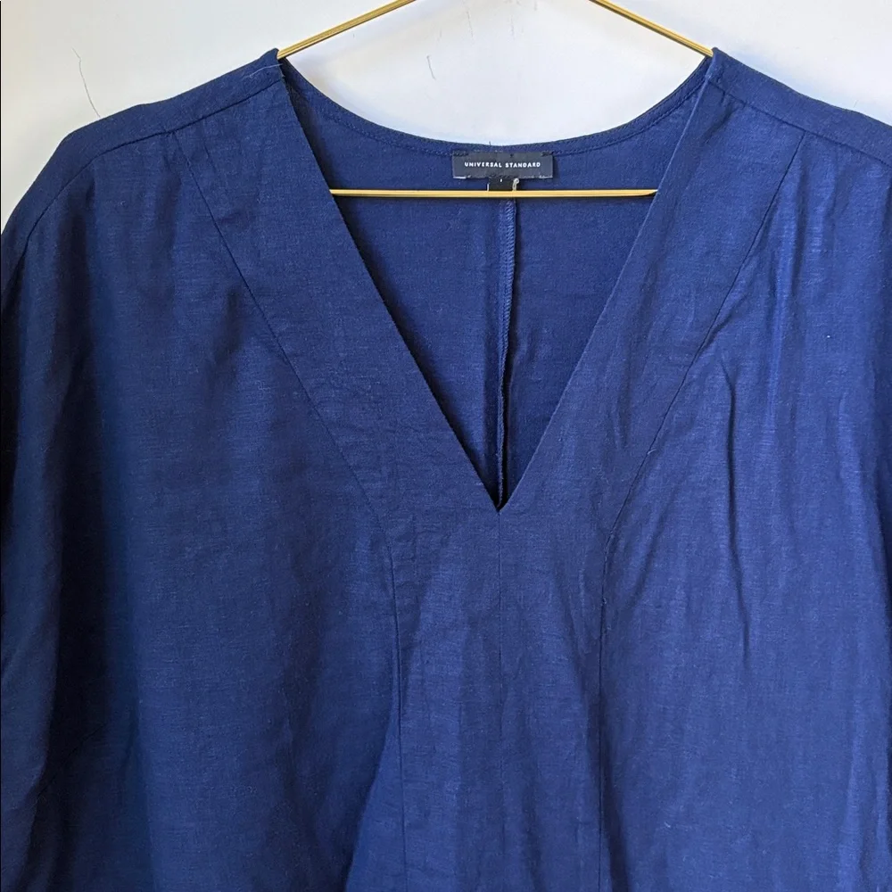 Universal Standard Cabana Caftan Dress Linen Blend Boho Lagenlook Size L (22-24) - Picture 4 of 10